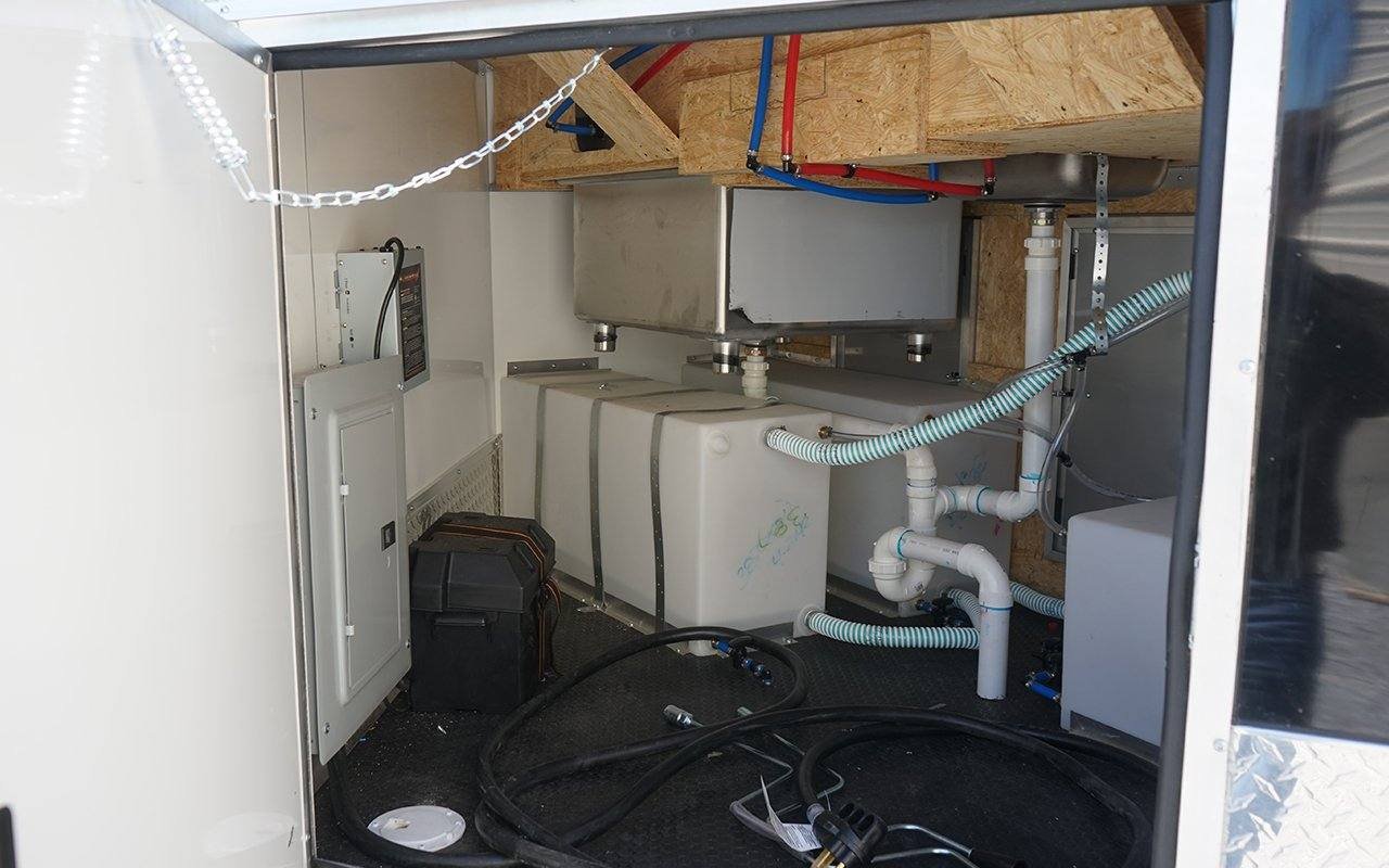 8.5′ x 32′ Black V-Nose Concession Trailer Event Catering — photo 12