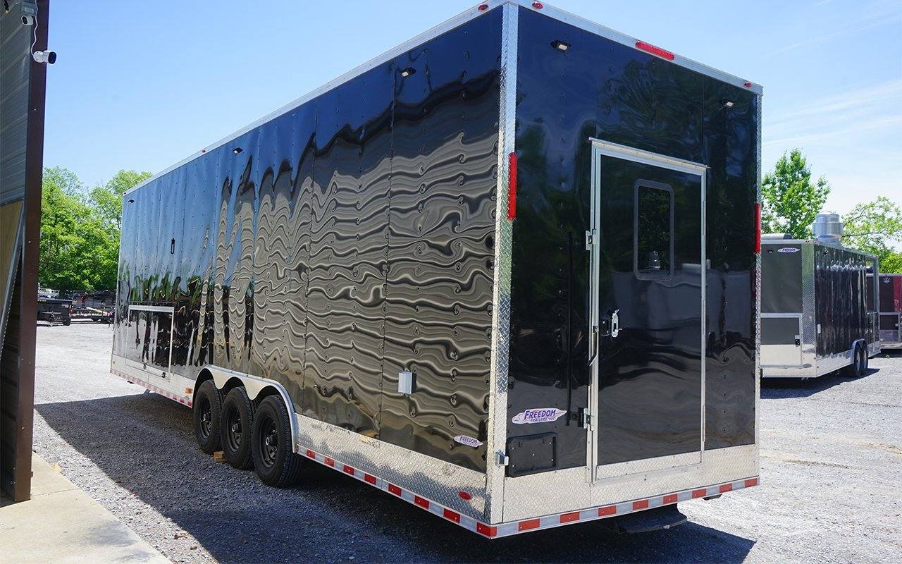 8.5′ x 32′ Black V-Nose Concession Trailer Event Catering — photo 6