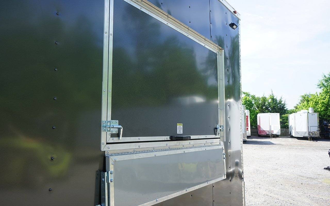 8.5′ x 24′ Charcoal Gray BBQ Vending Porch Style Concession Trailer — photo 11