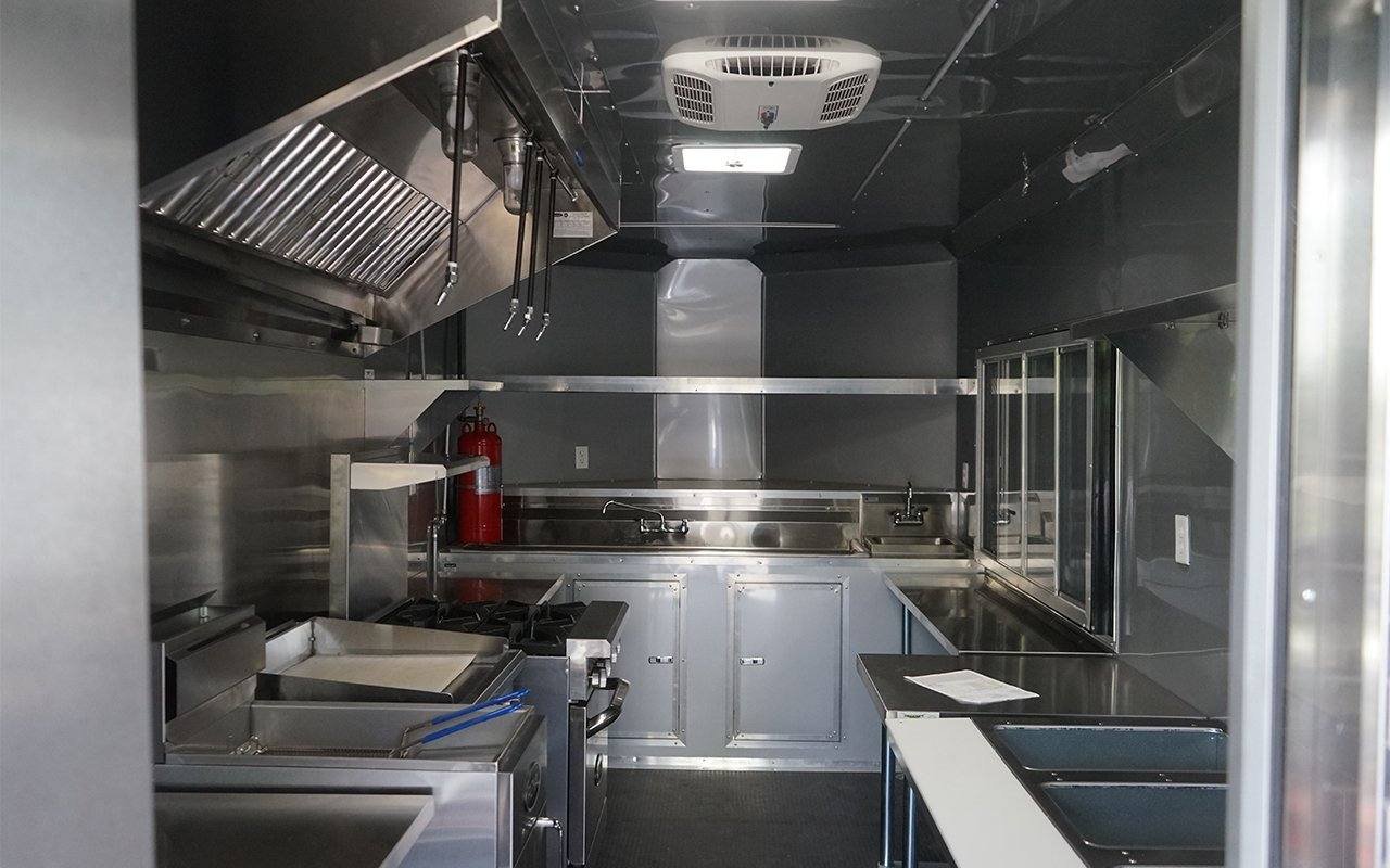 8.5′ x 24′ Charcoal Gray BBQ Vending Porch Style Concession Trailer — photo 14