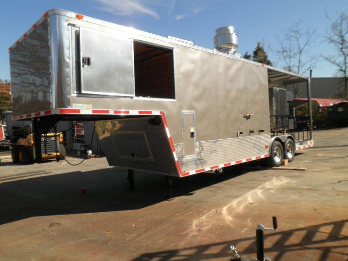 Concession Trailer 8.5’x29′ Silver – Gooseneck Catering Event BBQ Smoker — photo 6