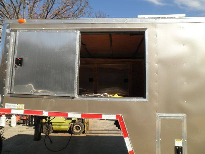 Concession Trailer 8.5’x29′ Silver – Gooseneck Catering Event BBQ Smoker — photo 7