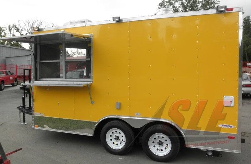 Concession Trailer 8.5′ x 14′ Yellow – Event Catering Kitchen Food Cart — photo 2