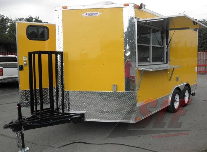 Concession Trailer 8.5′ x 14′ Yellow – Event Catering Kitchen Food Cart — photo 4