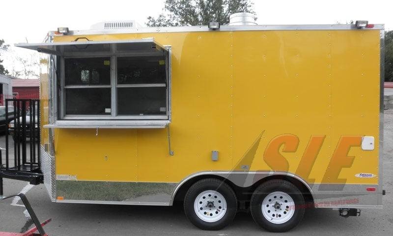 Concession Trailer 8.5′ x 14′ Yellow – Event Catering Kitchen Food Cart — photo 7
