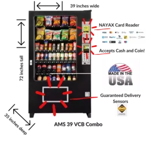 Used AMS 35 combo vending machine, snacks and drinks 28 selections - view 3
