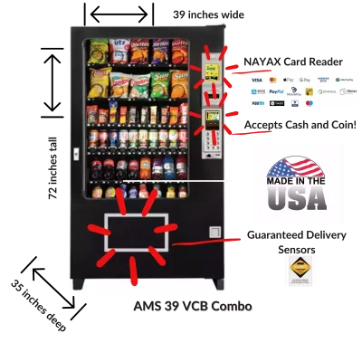AMS-39-VCB-Combo-pps9rsv4yhzn4twmvptcl50x2vpbu75mouy3cw5q5c.webp Used AMS 35 combo vending machine, snacks and drinks 28 selections - view 3