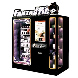 Fashion cosmetic vending machine with elevator and lockers - view 3