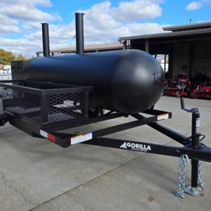 300 gallon dual-zone smoker with half offset smoker and half charcoal grill - view 8