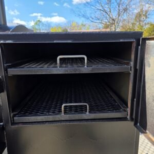 300 gallon dual-zone smoker with half offset smoker and half charcoal grill - view 13
