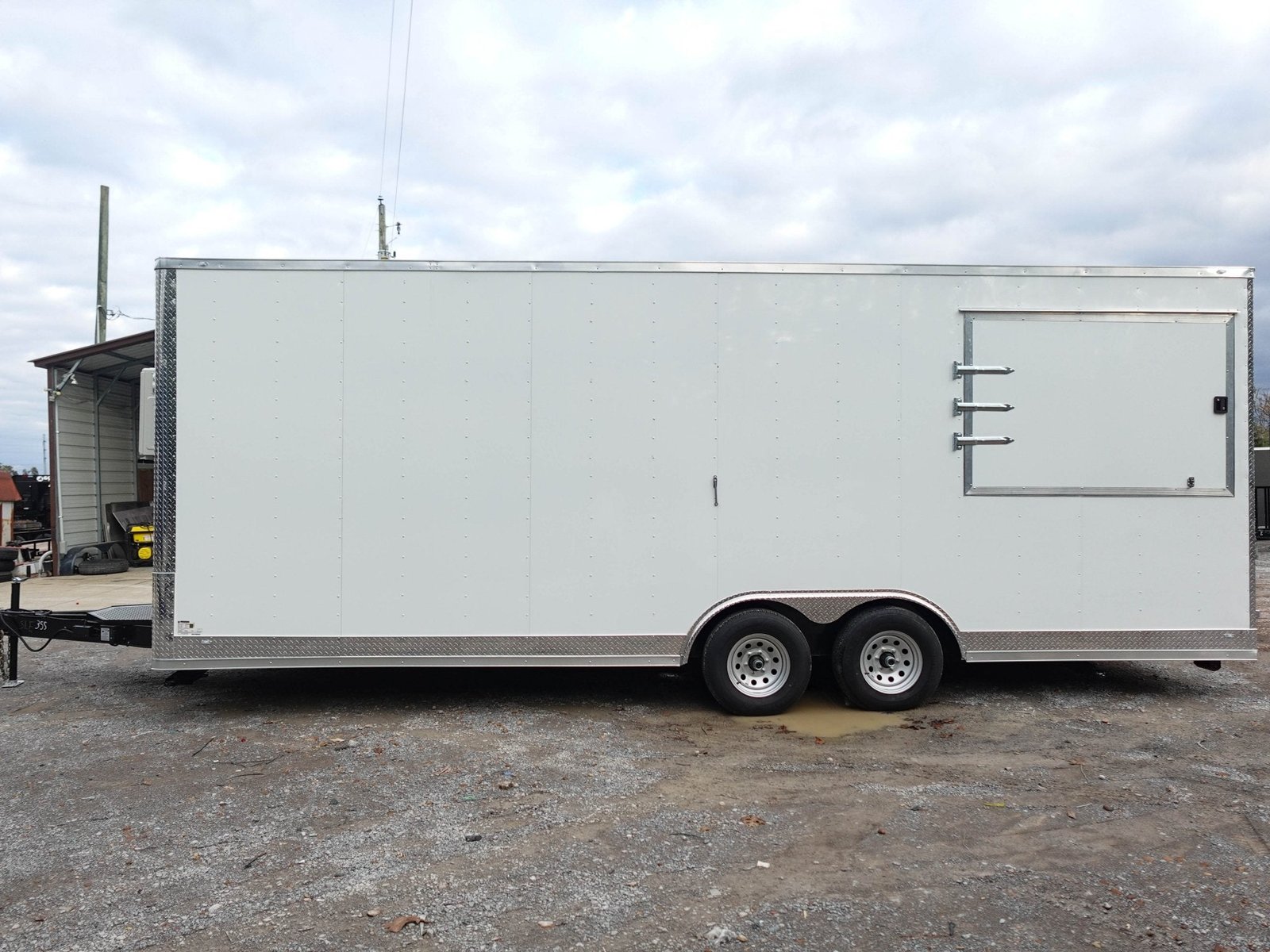 White Flat Nose Enclosed Trailer 8.5′ X 24′ with (2) 5,200lbs — photo 2