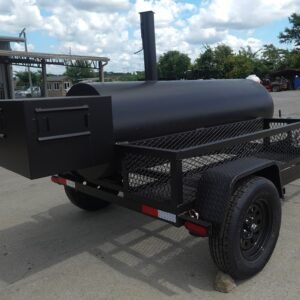 330 gallon charcoal grill pull-behind with integrated warming box - view 7