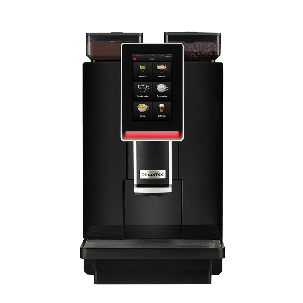 Dr-Coffee-Minibar-Fully-Automatic-Coffee-Maker-with-4L-Water-Tank.webp Coffee Minibar bean to cup machine front view - view 3