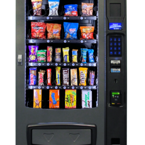 Used Seaga ENV4S snack machine, four-wide ambient Envision glass-front vendor - view 2
