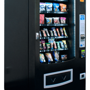 Used Seaga INF5S infinity snack machine, five-wide ambient glass-front vendor - view 3