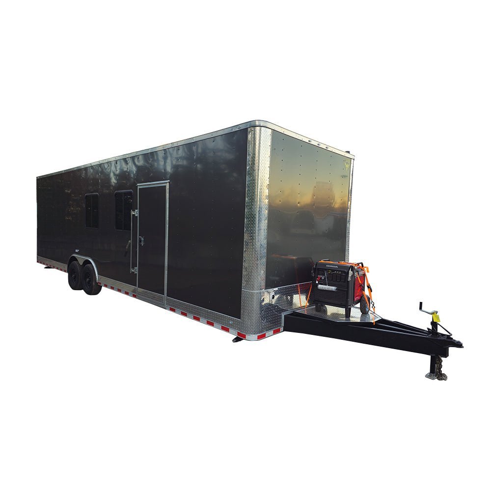 Concession Trailer 8.5′ X 30′ Charcoal Grey Mobile Office Trailer