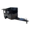 7 x 12 porch concession trailer in black with fold-down platform