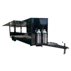 8.5' X 24' Black W/ Blackout Concession Trailer Event Vending