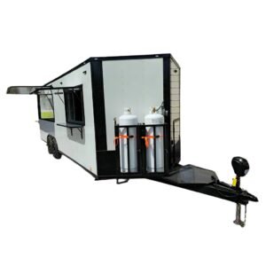 8.5' X 26' Concession Trailer White W/ Blackout Kettle Corn Event Catering