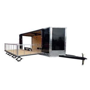 8.5' x 24' Custom Black Stage Event Trailer w/ 16' Stage