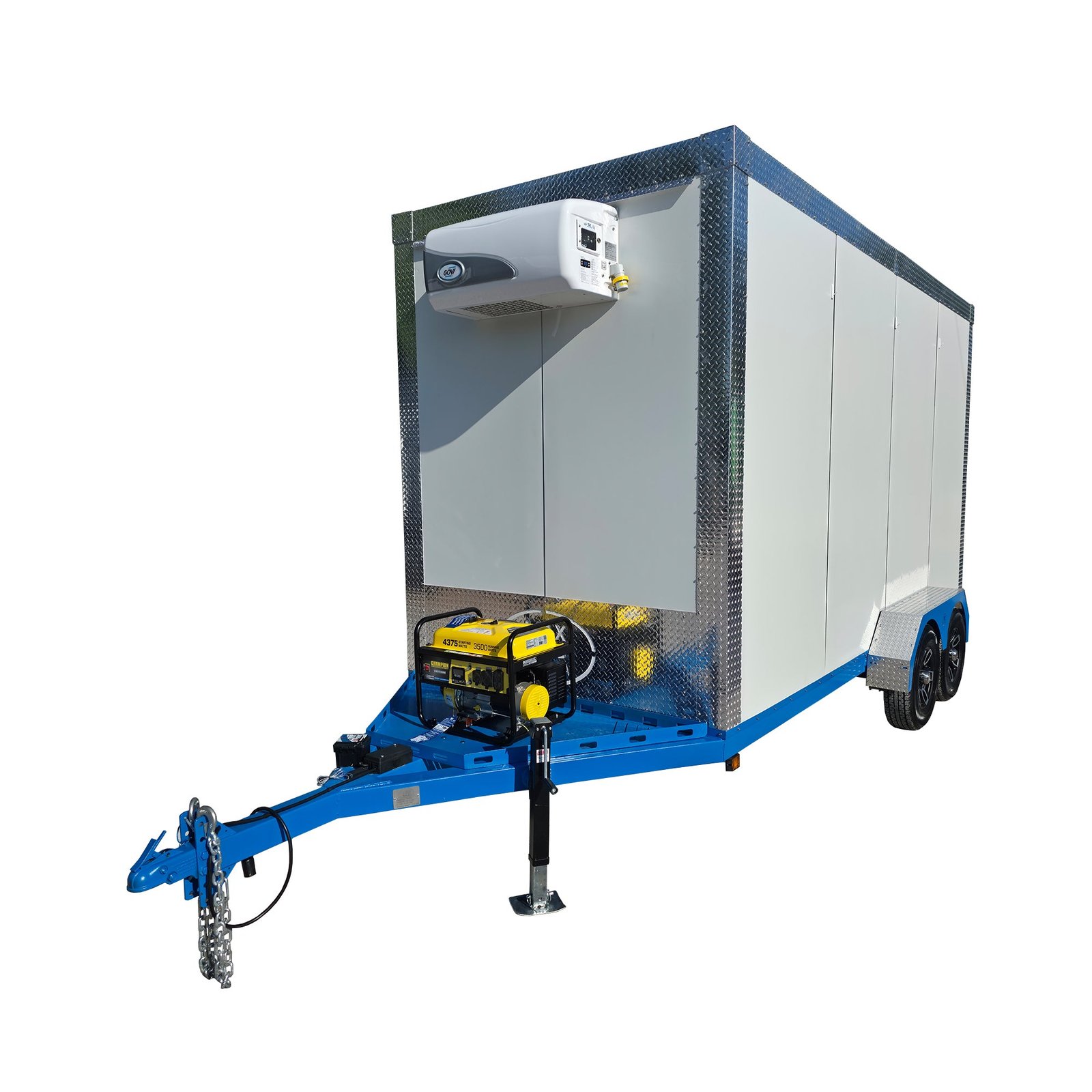 Custom 7′ X 16′ White Refrigerated Cooler and Freezer Trailer (Includes Generator)