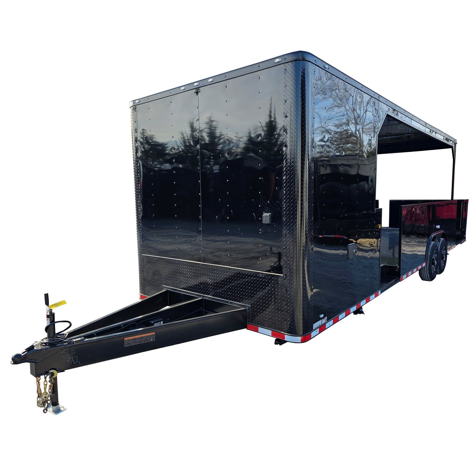 8.5′ X 30′ Custom Black With Blackout Tailgate Trailer