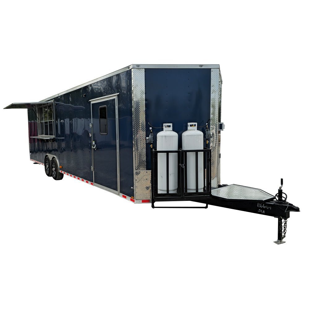 8.5′ X 30′ Indigo Blue Concession Trailer BBQ Event Catering