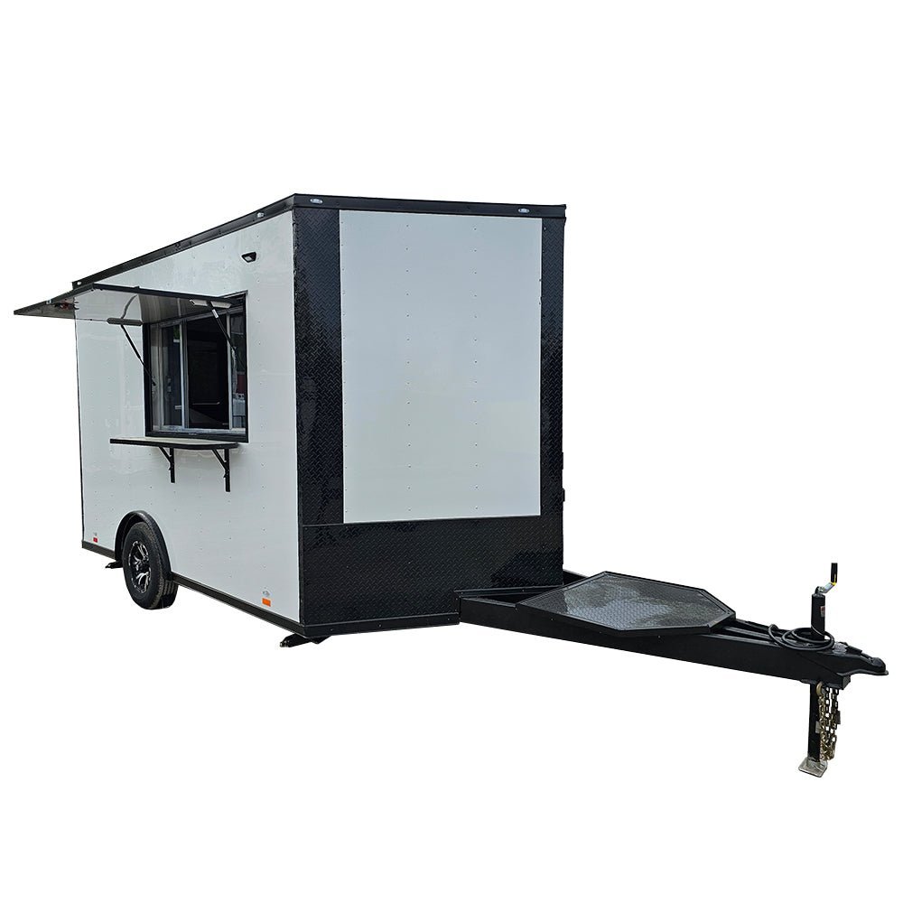 8.5′ X 12′ White Concession Trailer Drink and Beverage Catering