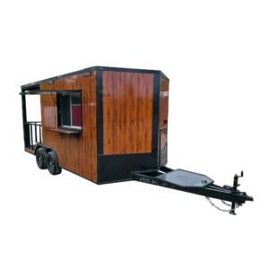8.5' X 16' Elite Concession Trailer Woodgrain W/6' Porch Event Catering