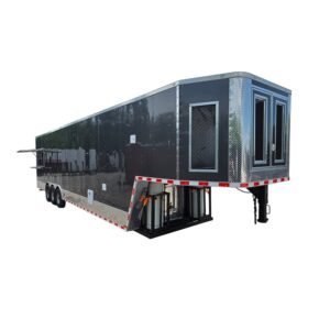8.5' X 40' Charcoal Gray Gooseneck Concession Trailer Food Event Catering