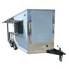 8.5 x 14 white BBQ trailer with 7-foot railed porch