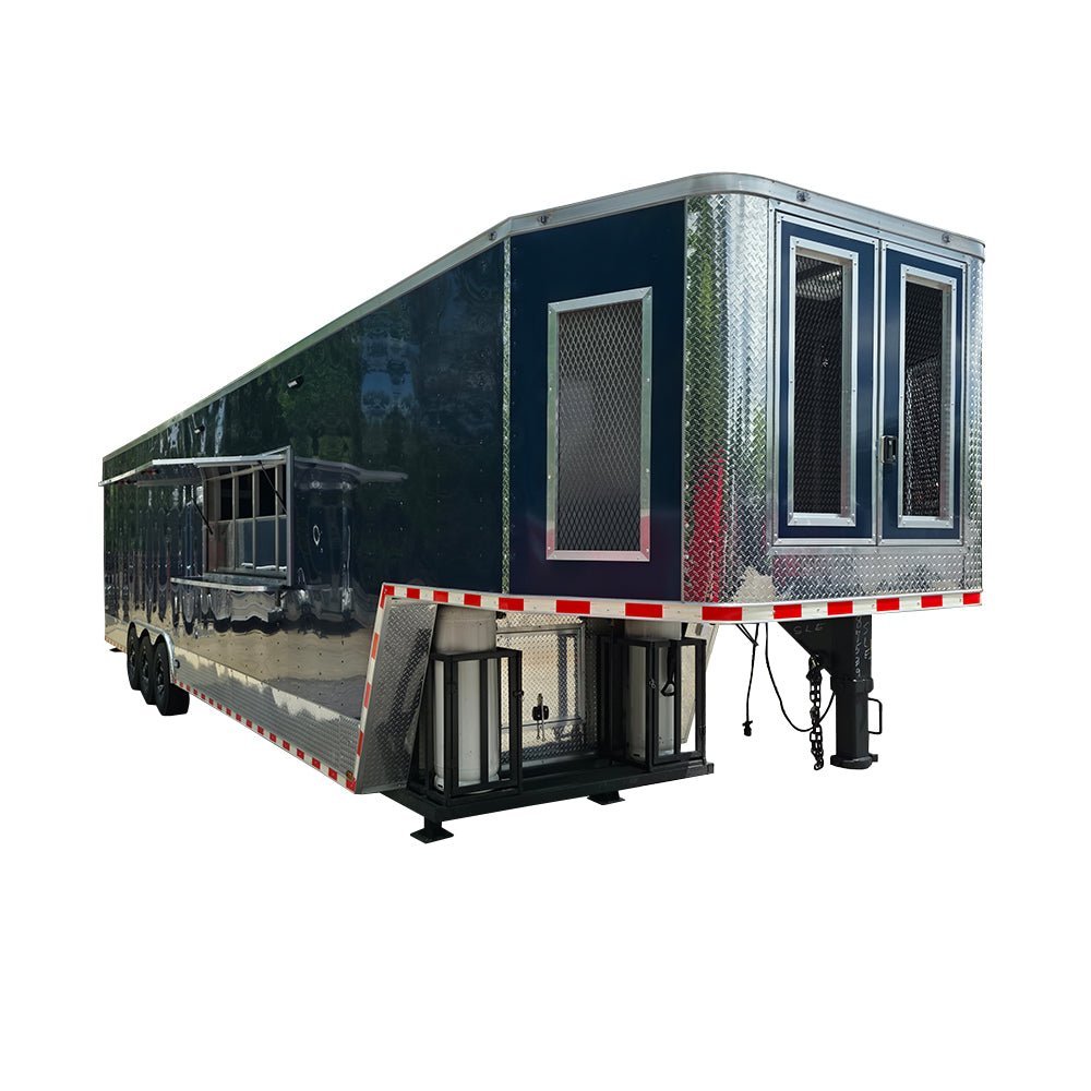 8.5′ X 40′ Indigo Blue Gooseneck Concession Trailer Food Event Catering