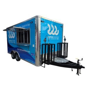 8.5' X 16' Custom Concession Trailer White Food Event Catering with appliances