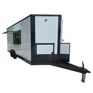 8.5' X 20' White W/ Blackout Concession Trailer Food Event Catering