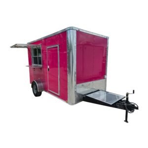 7' X 12' Pink Concession Trailer Flat Front Food Event Catering