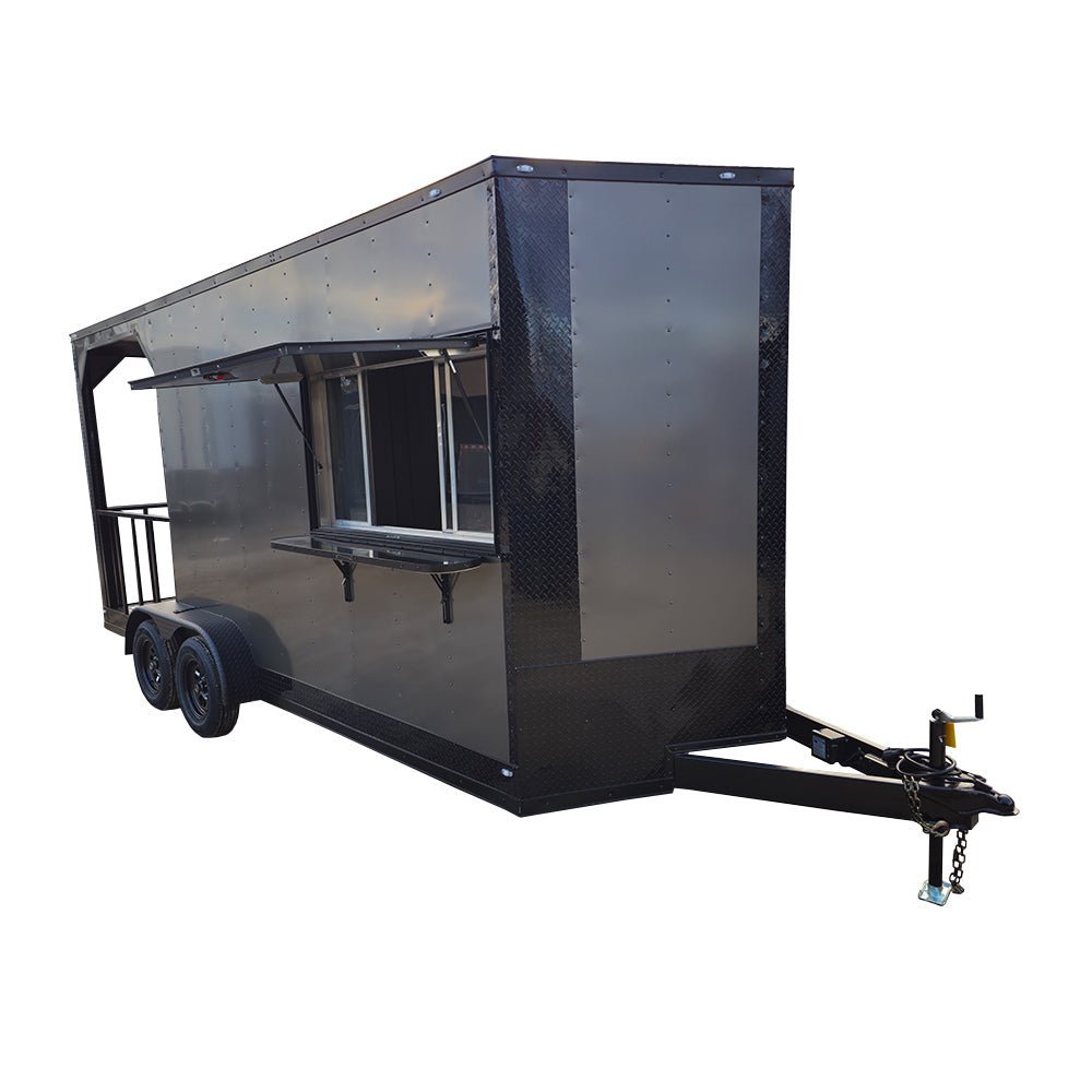 Concession Trailer 7′ X 18′ Charcoal Grey W/ Blackout Trim