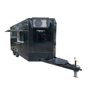 8.5' X 16' Elite Concession Trailer Black W/ Blackout Equipped