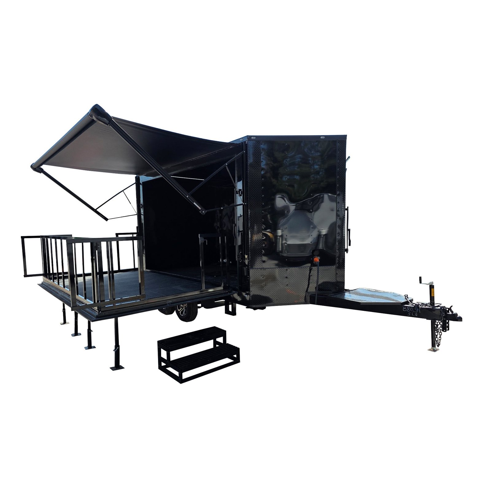 8.5′ X 14′ Black With Blackout Custom Stage Trailer