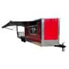 8.5 x 24 Red Porch Trailer with 12-foot porch and electric awning