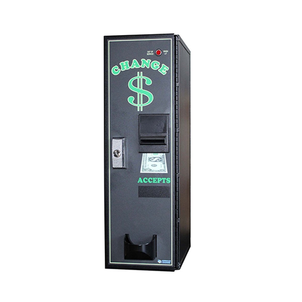 american-changer-ac1001-front-load-banknote-changer-3.jpg Used American Changer AC1001 front load banknote changer - view 4