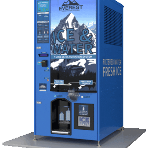 Used ice and water vending machine dispensing purified water and ice - view 2