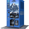 Used ice and water vending machine dispensing purified water and ice
