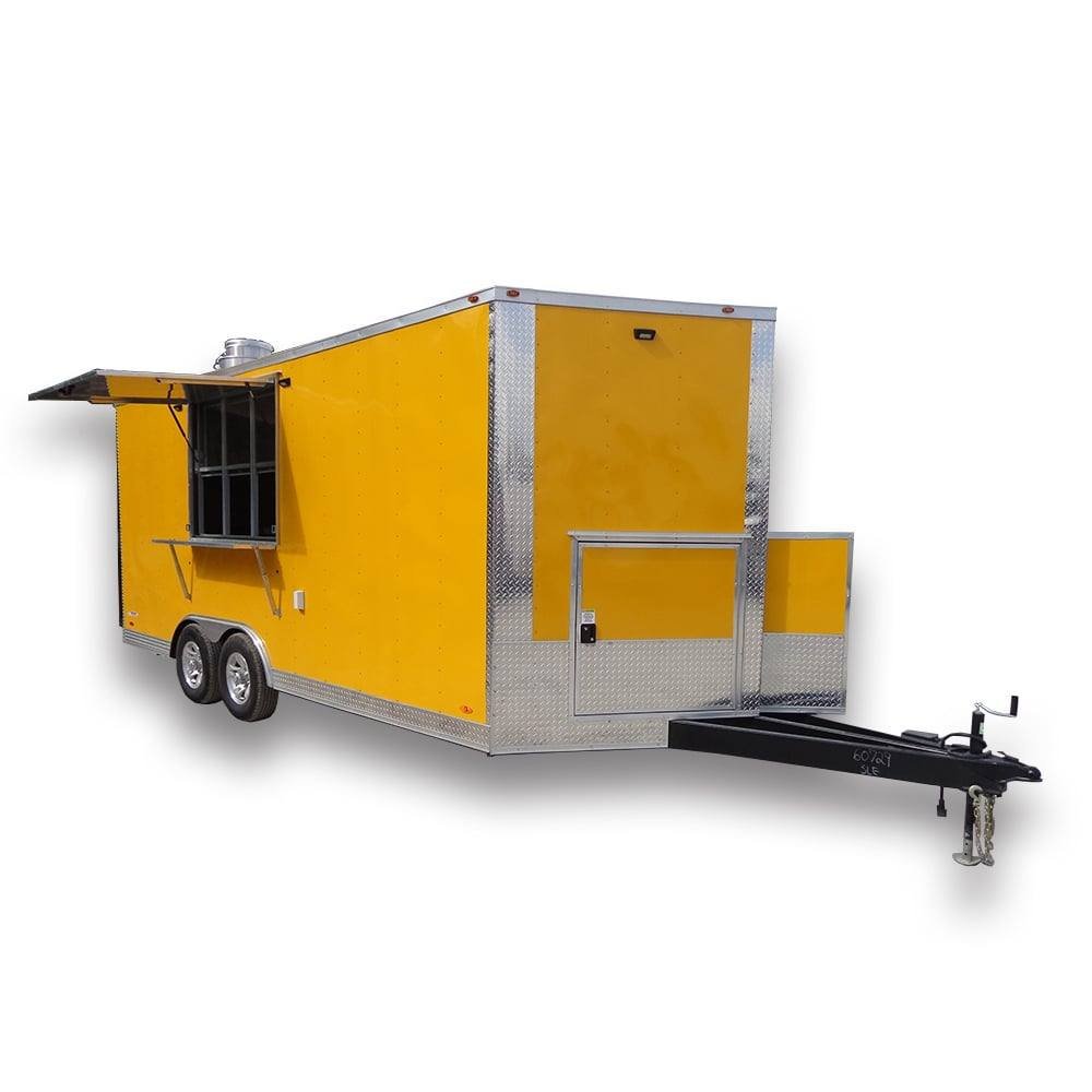 8.5′ x 18′ Penske Yellow Concession Food Trailer With Appliances