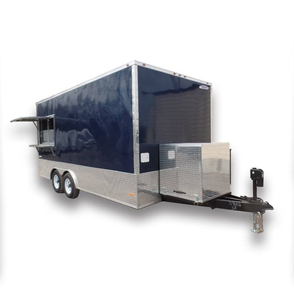 8.5′ x 18′ Indigo Blue Flat Nose Concession Food Trailer