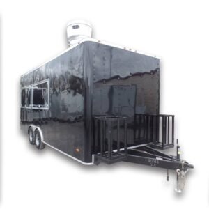 8.5' x 20' Black Concession Food Trailer With Appliances