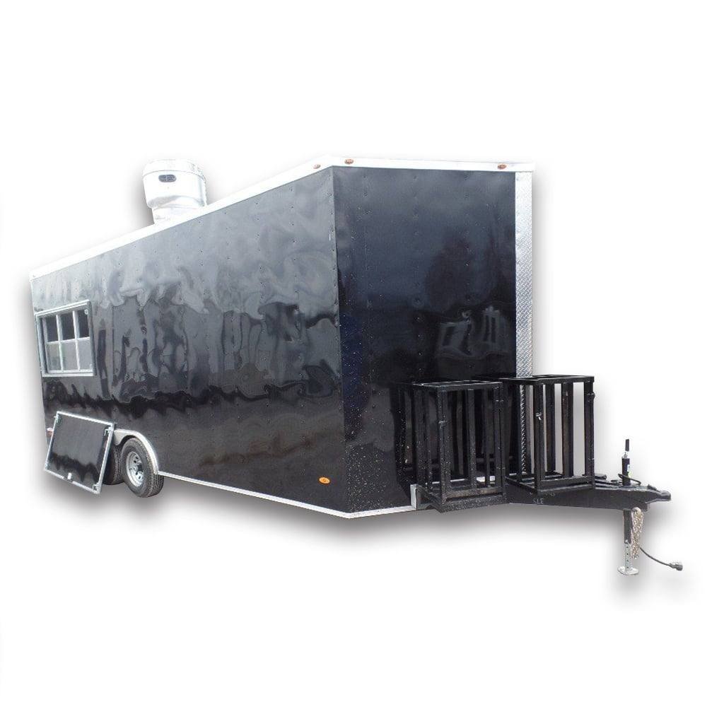 8.5′ x 20′ Black Food Event Concession Food Trailer