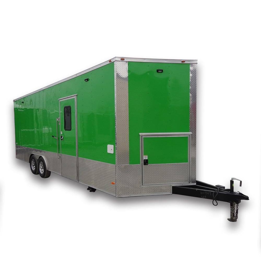 8.5′ x 24′ Lime Green Concession Food Trailer