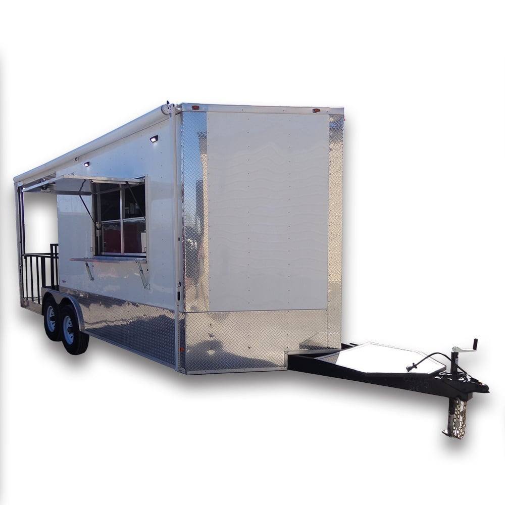 8.5′ x 20′ White Concession BBQ Food Event Trailer