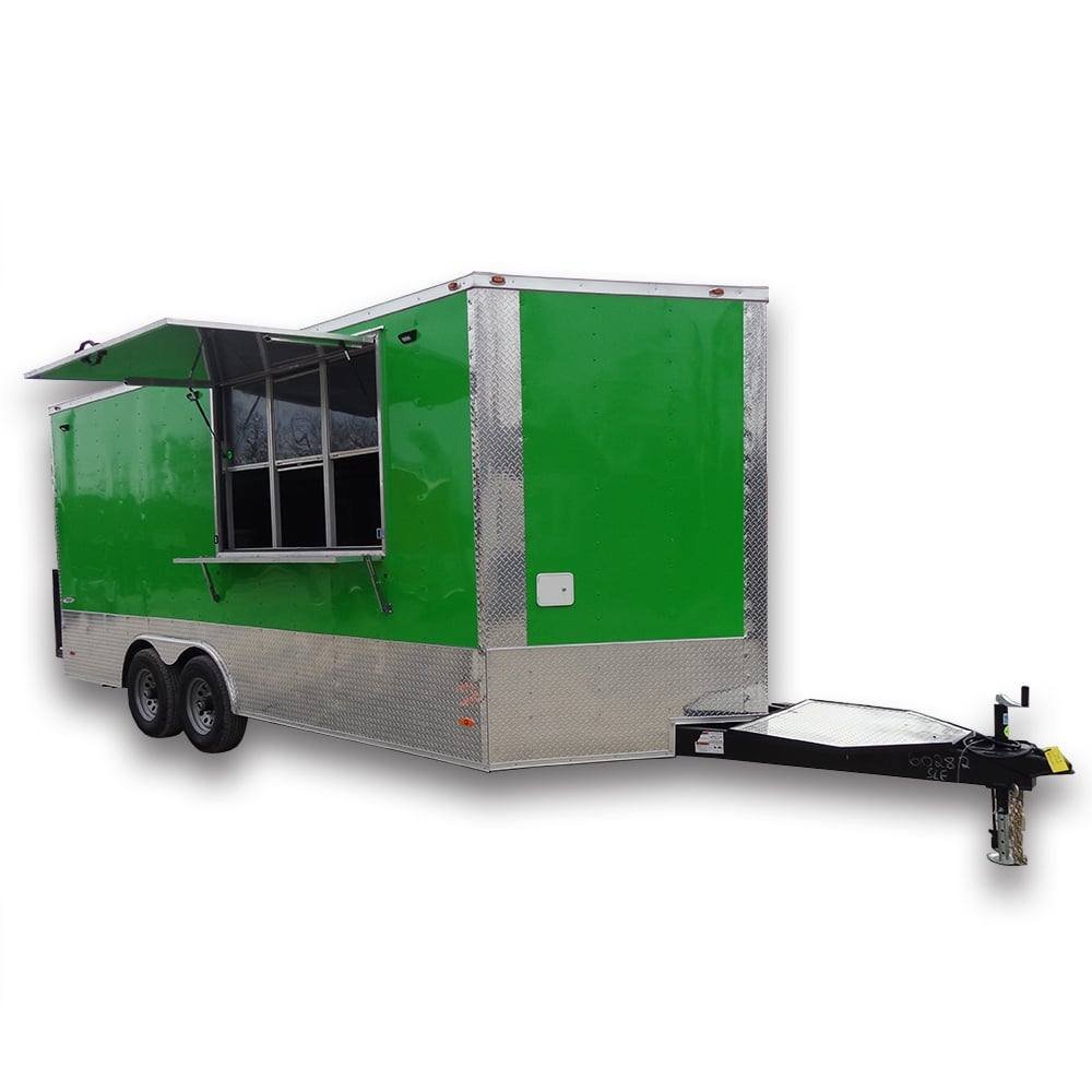 8.5′ x 18′ Lime Green Mexican Concession Food Trailer