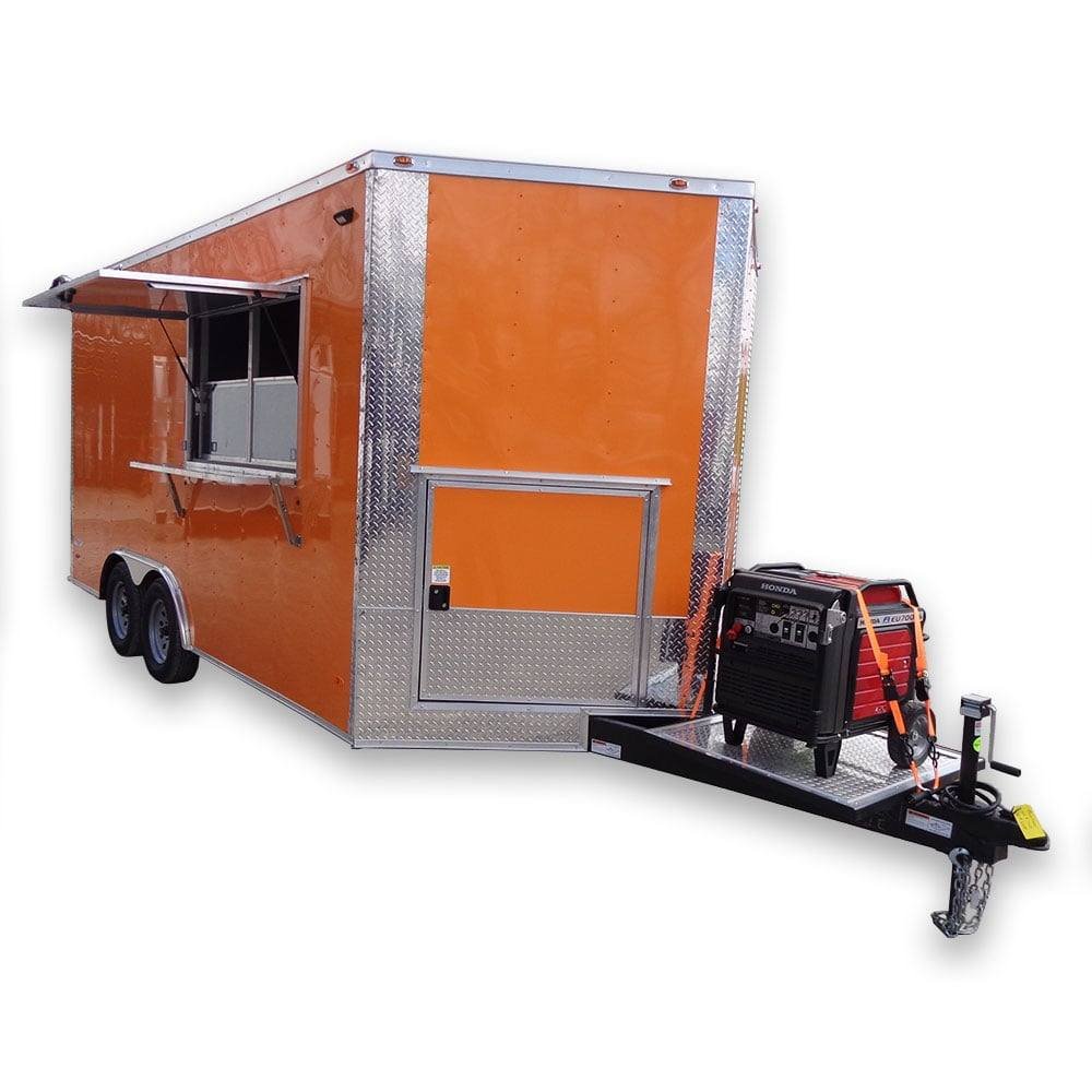 8.5′ x 16′ Orange Concession Food Trailer